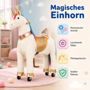 einhorn xxl auf rollen bunt