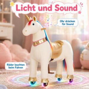 einhorn xxl auf rollen bunt