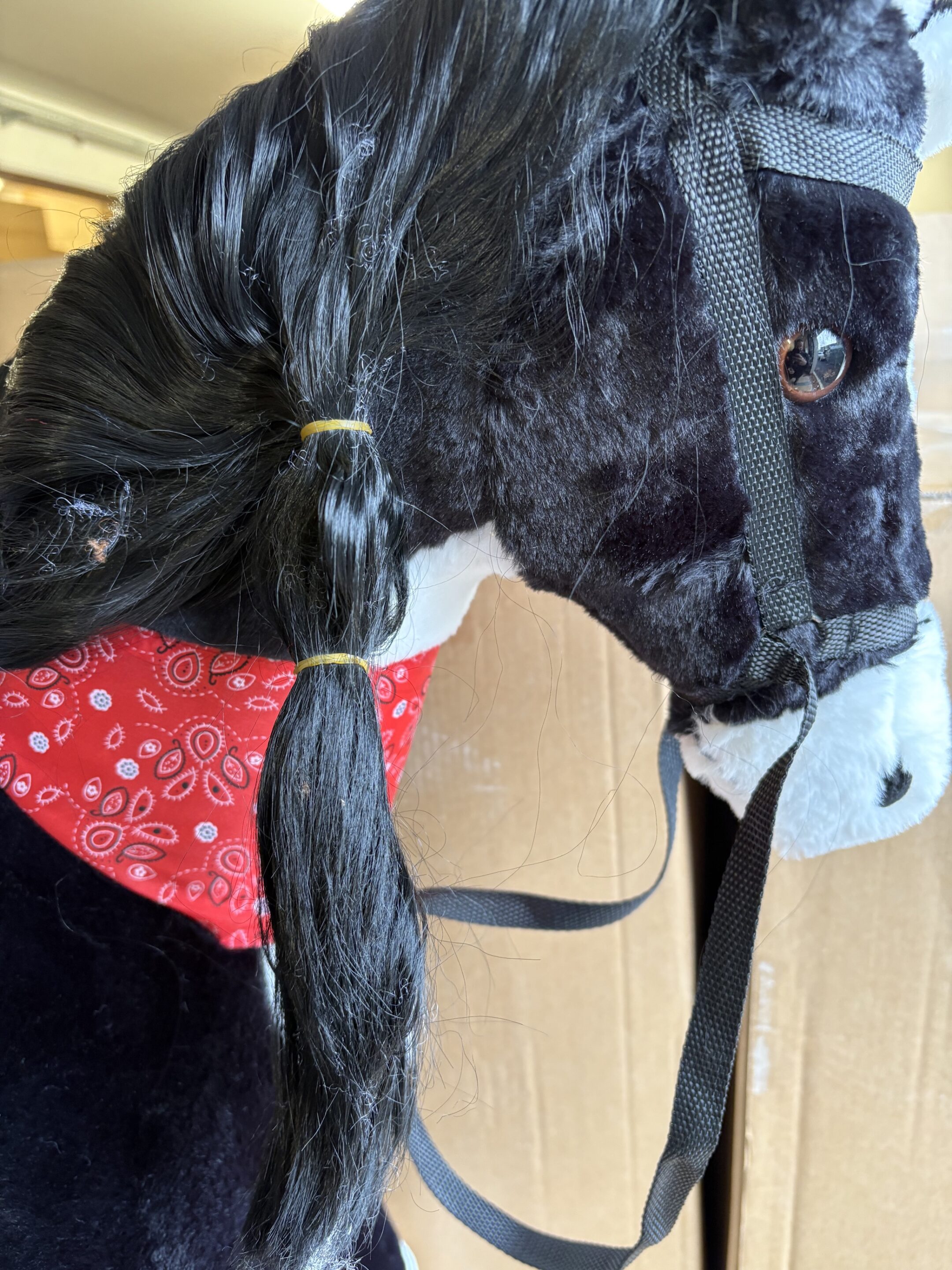 spielpferd xxl schwarz black großes stehpferd "amadeus"