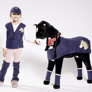 spielpferd stehpferd xxl großes set mit echtem sattel black (amadeus) viel zubehör