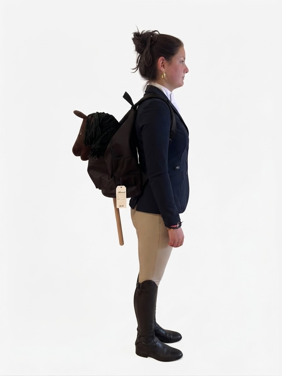 hobby horse steckenpferd mit rucksack als set